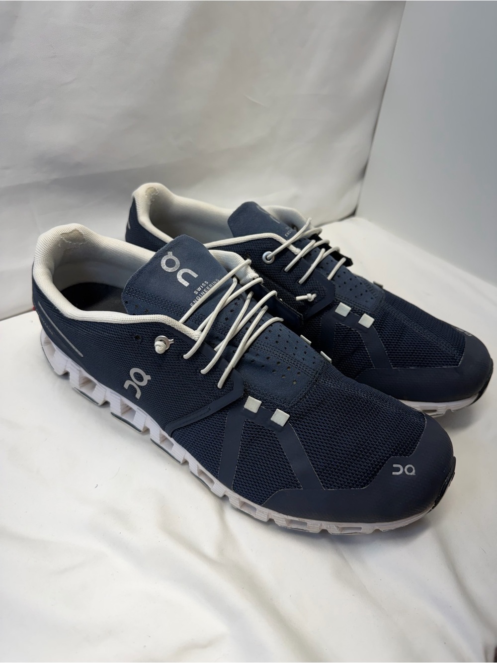On Cloud 5 Mens Running Shoes Size 13 Midnight Navy Blue White Sneakers